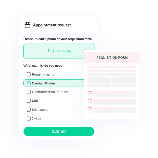 Enable patients to request appointments and upload requisition forms